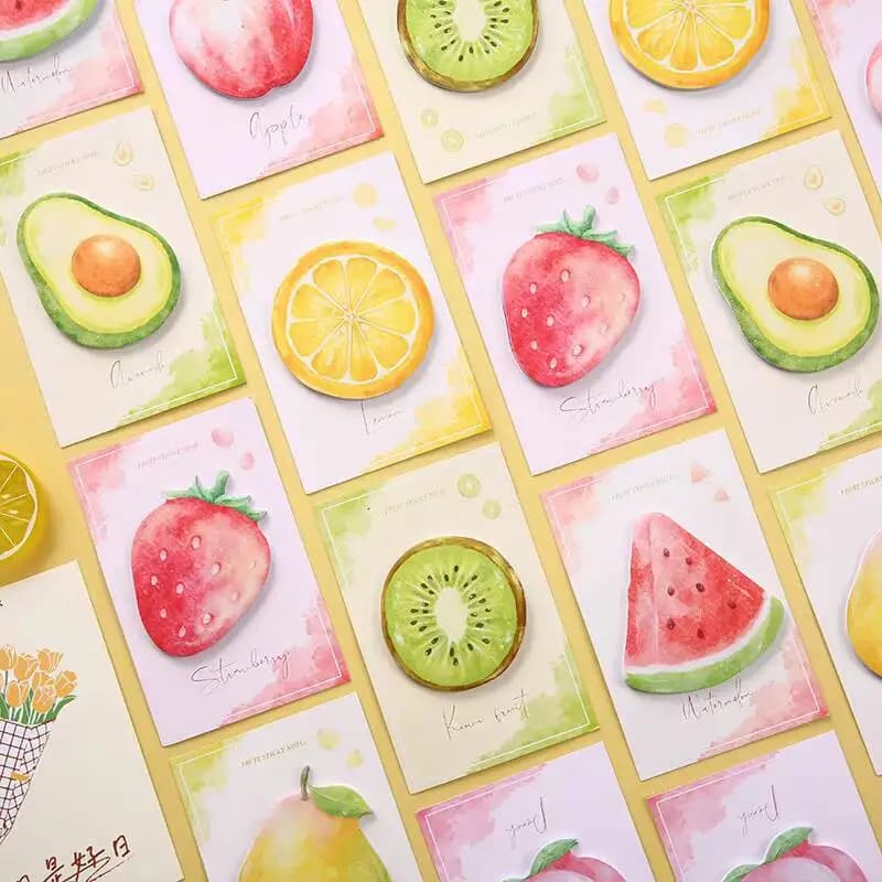 1-2-4-8-16 pcs Cute Kawaii Colorful Fruits Sticky Note Memo Pad Office Planner Sticker Stationery School Supplies