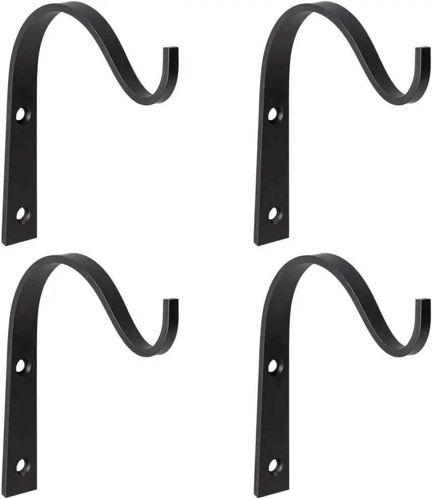 Set di 4 Ganci da Parete in Ferro Rustico per Appendere Piante, Lanterne, Mangiatoie per Uccelli, Campanelli a Vento, Barattoli Mason - Decorazione per Interni ed Esterni
