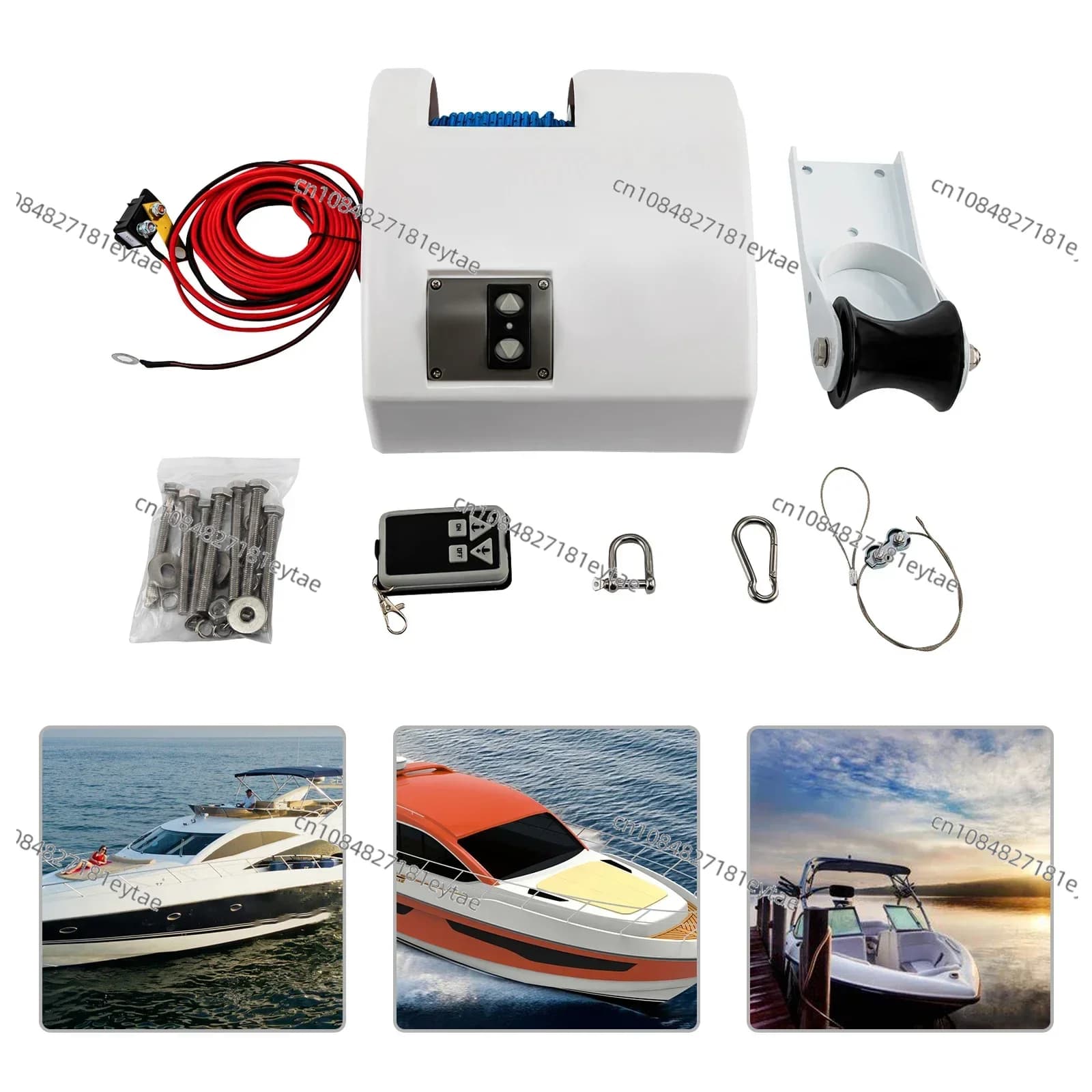 45LBS 12V Ancoraggio Verricello Barca Barca Ancoraggio Verricello Elettrico Con Telecomando Senza Fili Marine Acqua Salata Accessori Per Barche