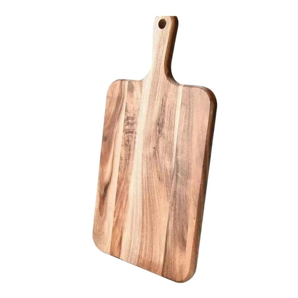 Tagliere in Legno Massello di Acacia con Manici, Vassoio da Portata in Legno di Acacia per Formaggi e Carni, Multifunzionale per Cucina