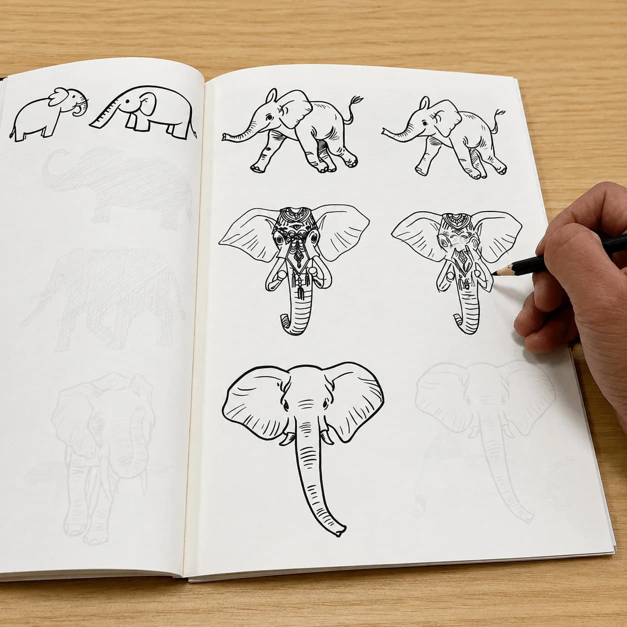 Sea Animal Line‑art Trace Book 48 Pages, Seahorse Marine Life Outline Tracing Workbook, Kids Beginner Hand‑drawing Supplies