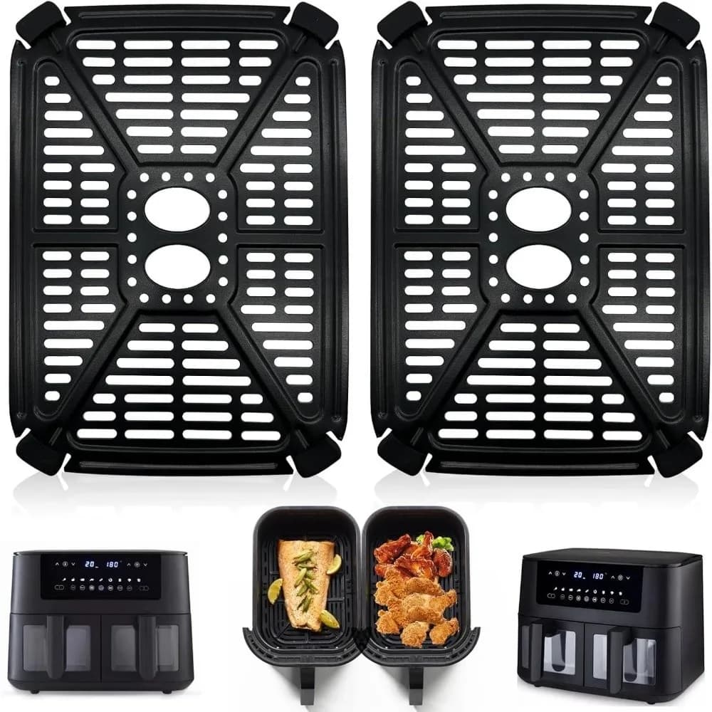 Air Fryer Plate with Oil Separator, Square, Dishwasher Washable, Air Fryer Spare Parts