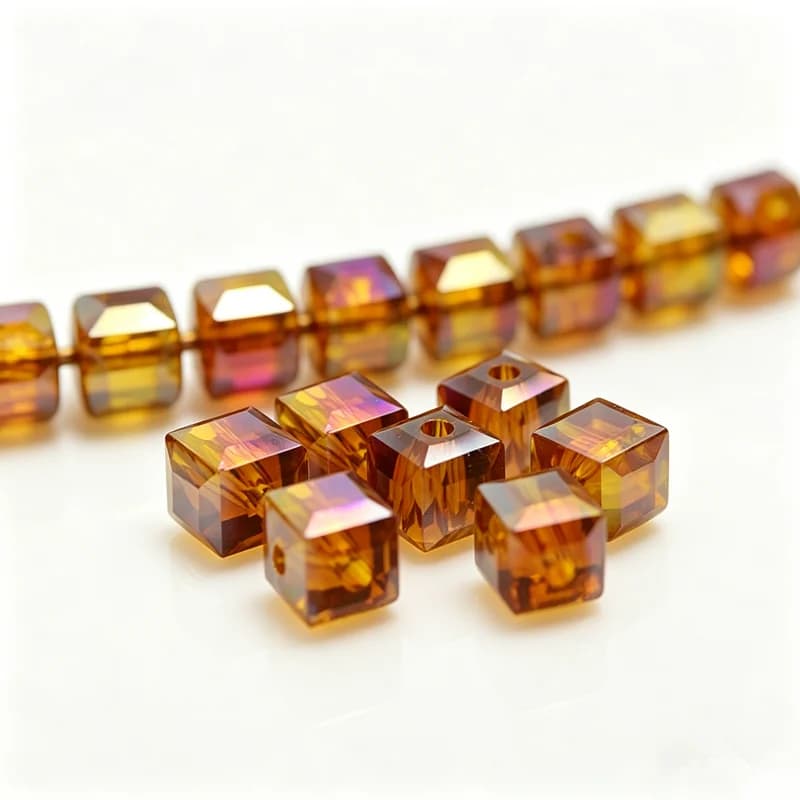 Perline di vetro a forma di cubo da 2mm, 3mm, 4mm, 6mm, 8mm, perline di cristallo, accessori fai da te per gioielli, perline quadrate sfuse.