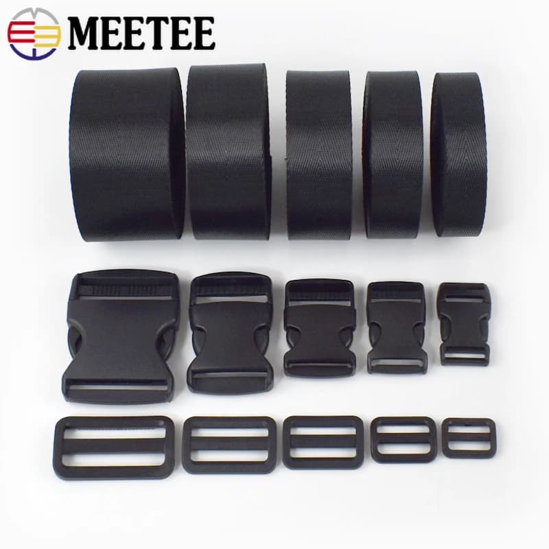 2/5Set 20-50mm fettuccia in Nylon fibbia a sgancio laterale in plastica chiusura a cursore Tri Glide per tracolla nastro nastro accessori per cucire fai da te