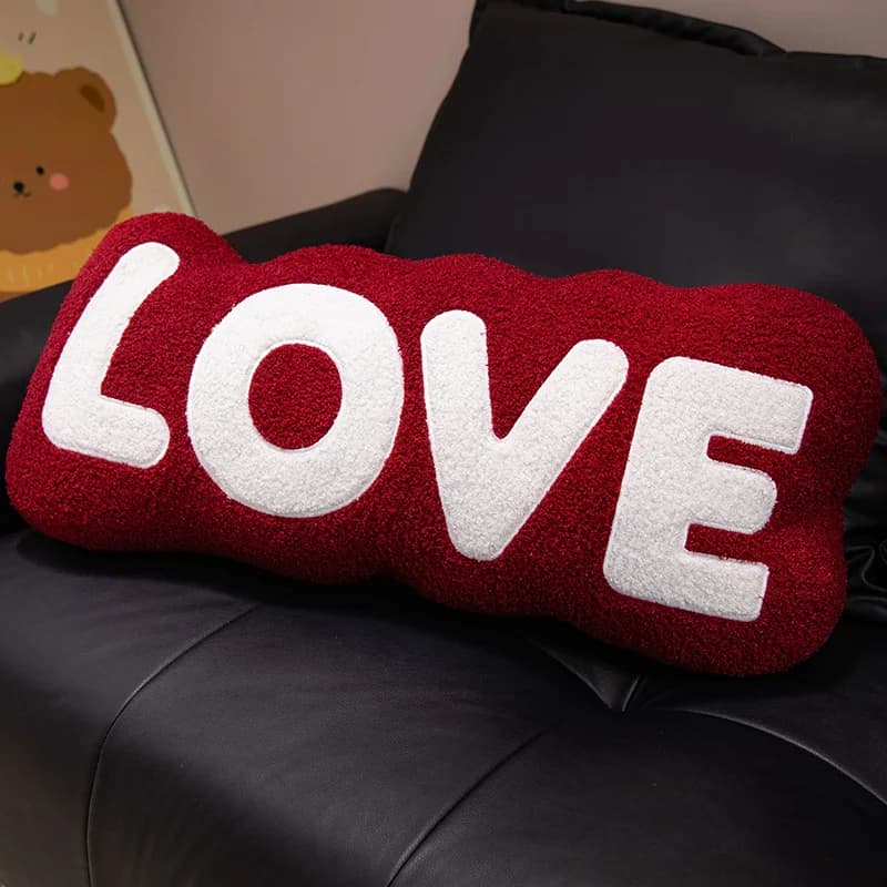 Cuscino a Forma di Lettera d'Amore, Supporto Lombare per Divano, Decorazioni per San Valentino, Matrimoni e Feste