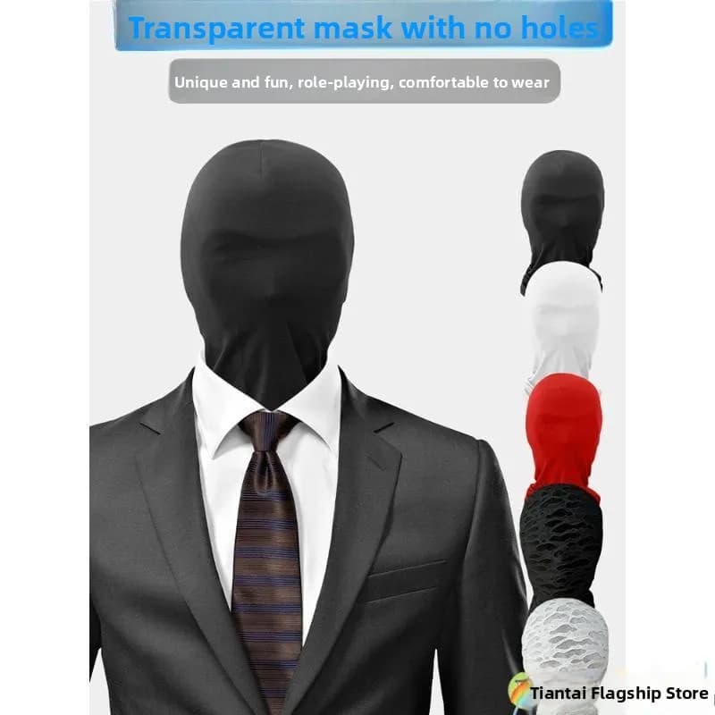 Maschera Facciale Traspirante e Leggera in Seta Ghiacciata, Copertura Completa Senza Fori, per Giochi di Ruolo di Halloween, Divertente Copricapo per Bambini, Uso Interno