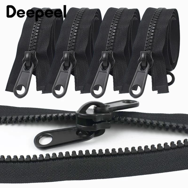 4 pezzi 5 # 8 # 10 # Cerniere in resina 60-300 cm Tenda con cerniera bifacciale verso il basso Chiusura con chiusura automatica Zip Kit di riparazione Borse fai da te Accessori per cucire