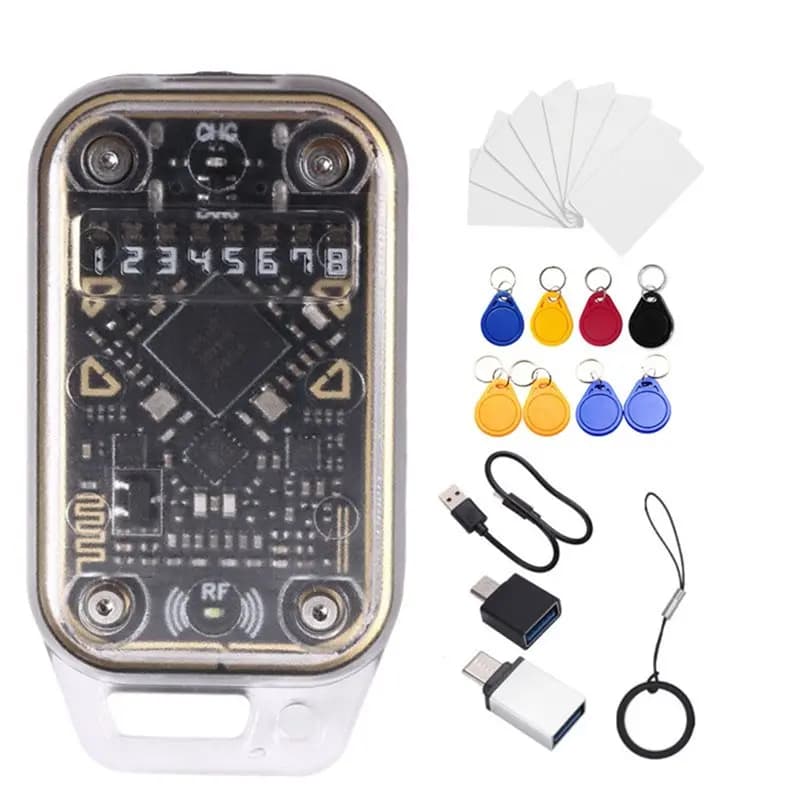 【GRANKSGIVING DAY】 Emulatore lettore di chip intelligente RFID camaleonte V2.0 + portachiavi 8XUID/ID carta CUID IC 125Khz 13,56Mhz Decodifica scheda NFC