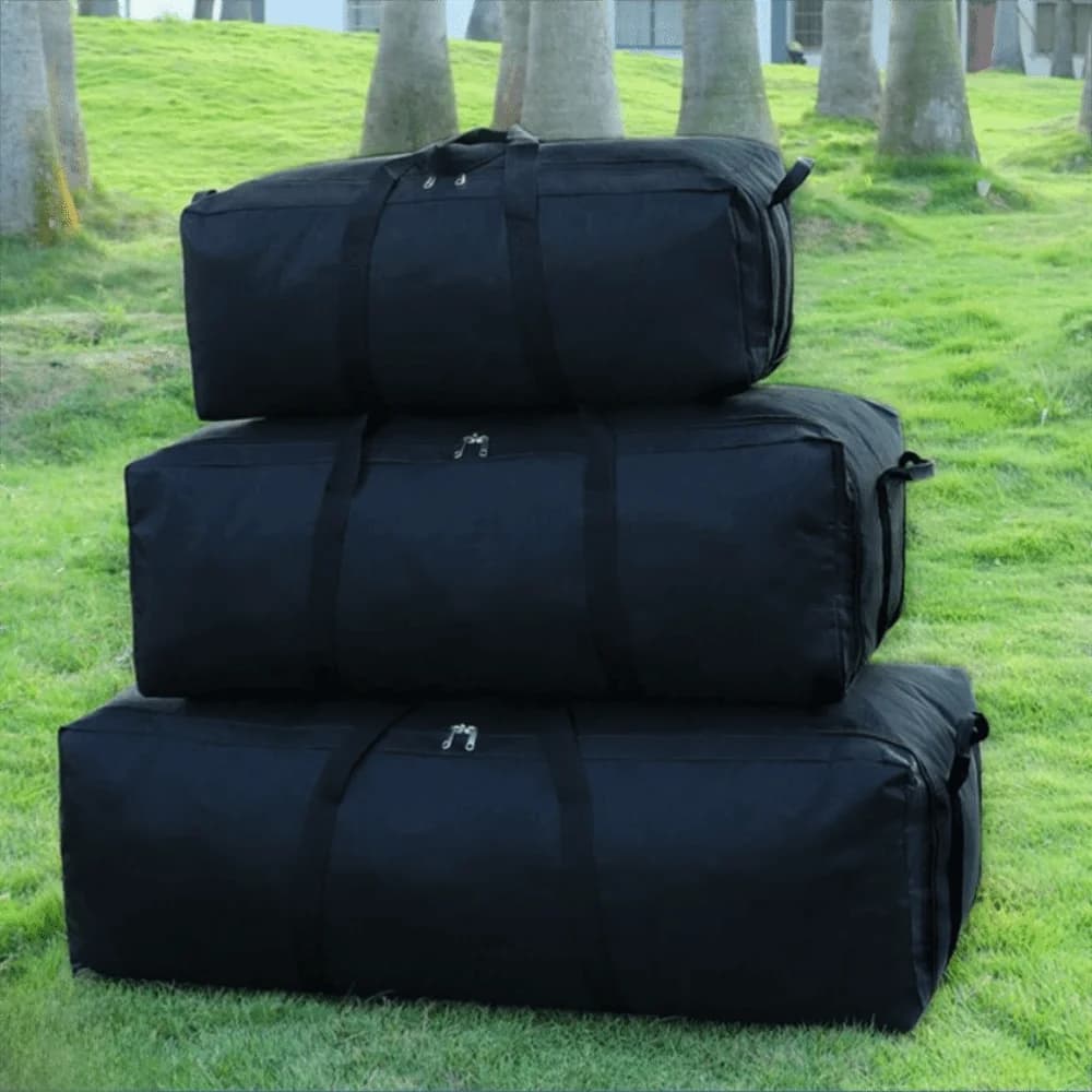 55L/100L/150L Extra Large Capacity Travel Bag Reinforced Handles Foldable Camping Tent Storage Bag Waterproof Multi-functional