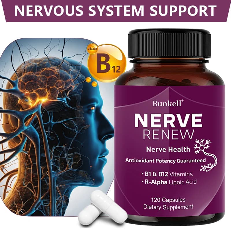 Nervous support supplements: supports healthy nervous function, blood flow, circulation, antioxidant, 120 capsules