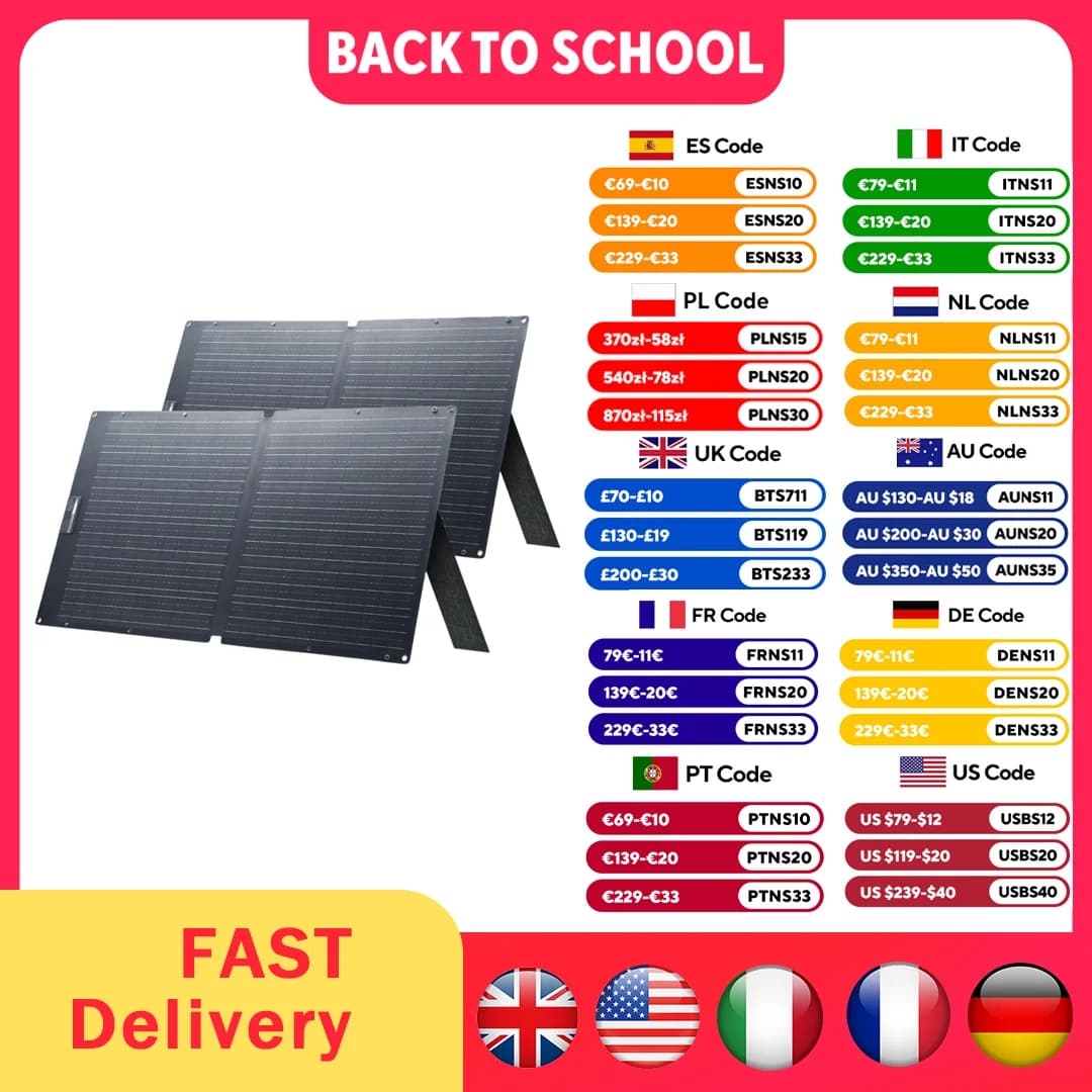 ALLPOWERS SP027 Foldable Portable Solar Panel 100W / 200W Solar Charger External Emergency Backup Power Supply for Electric Power Plant
