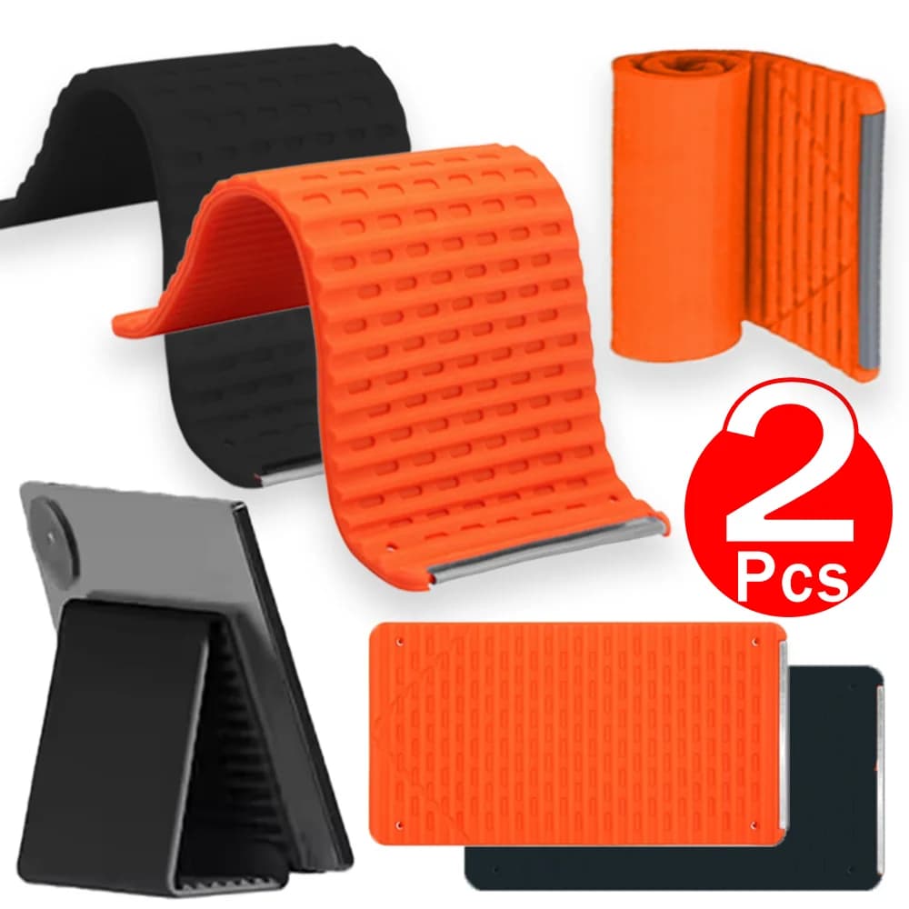 1-2PCS Flexible Phone Stand Foldable Silicone Desktop Tablet Laptop Stand Portable Adjustable Universal Holder for Travel Office
