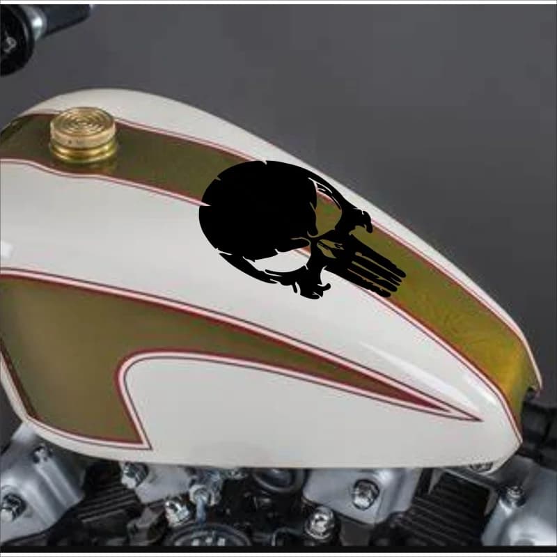 Adesivi per moto con teschio Decalcomanie in vinile impermeabili per motocross Carenature laterali per serbatoio carburante per moto Decorazione per casco da moto