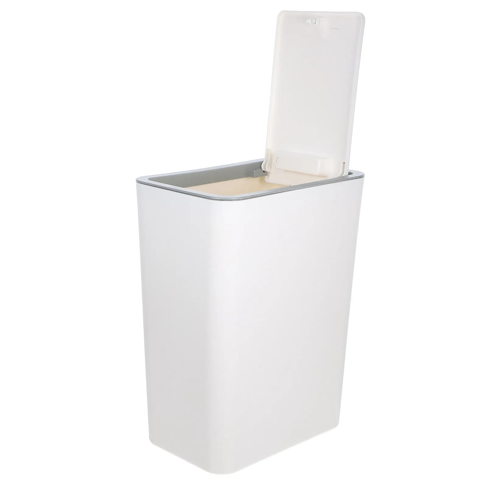 Narrow Plastic Trash Can Press Lid Household Garbage Bin Large Capacity Kitchen Bathroom Waste Basket Bedroom Trash Bin