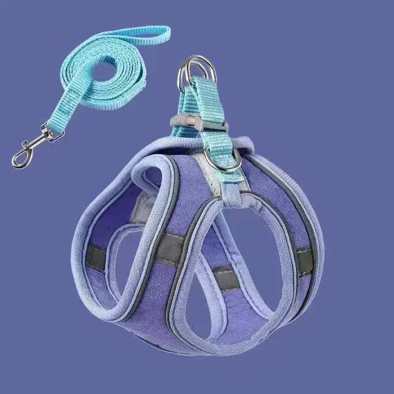 Cute Reflective Cat and Dog Harness with Safety Buckle - Anti-Pull Escape-Proof Vest Leash for Pets