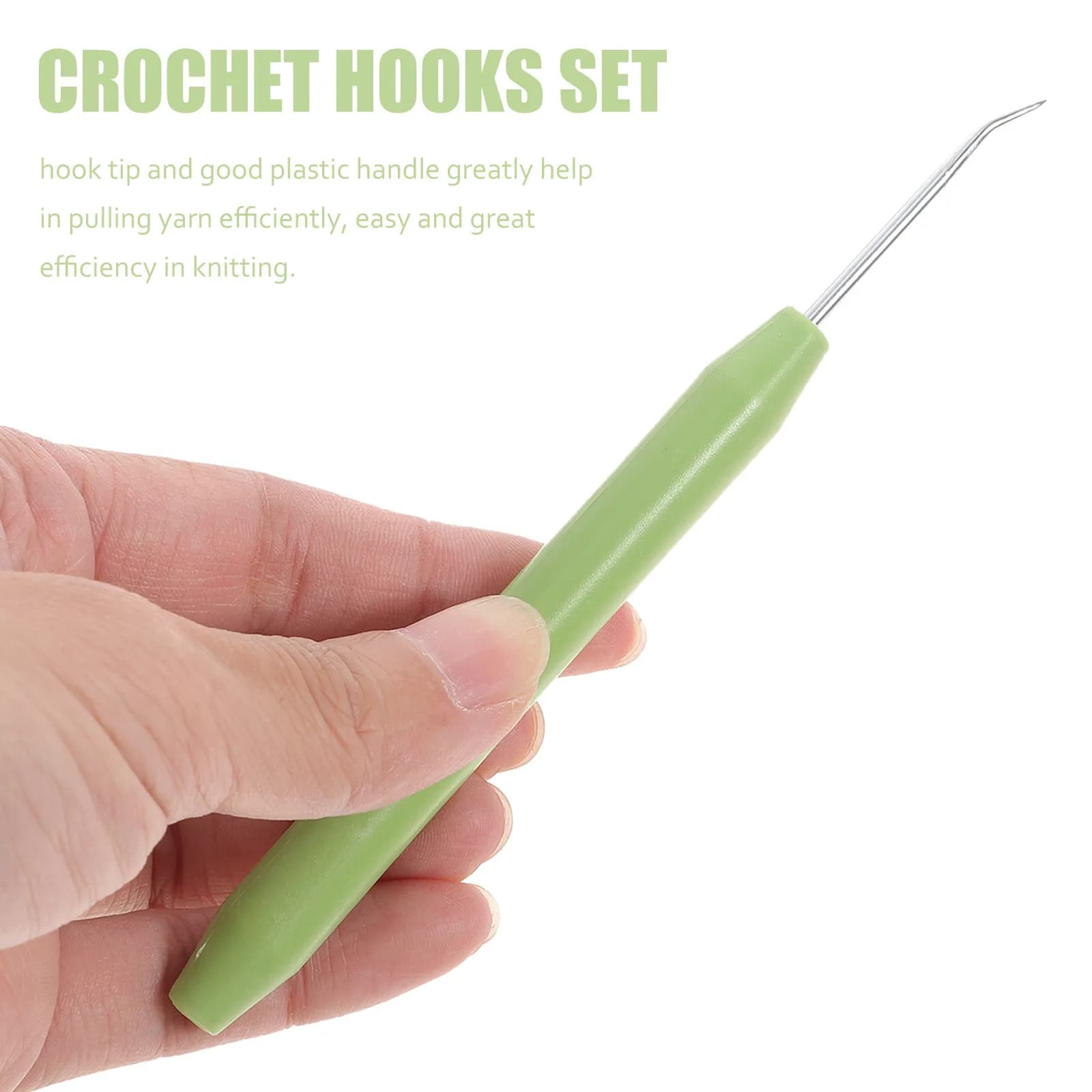 4Sets Crochet Set Premium Stainless Steel Hook Lightweight Plastic Needles Ideal for Sweater Scarf Hat