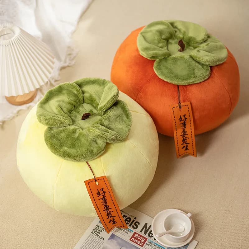 Morbido peluche di frutta di cachi farcito arancione giallo cachi peluche cuscino festa decorazioni per auto accessori regalo
