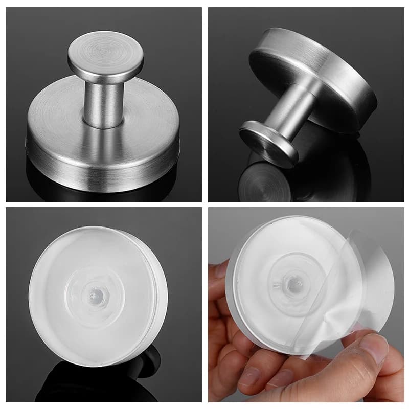 Stainless Steel Reusable Suction Cup Hook, Waterproof, Wall, Without Drilling, For Kitchen, Bathroom, Clothes rack, Towels