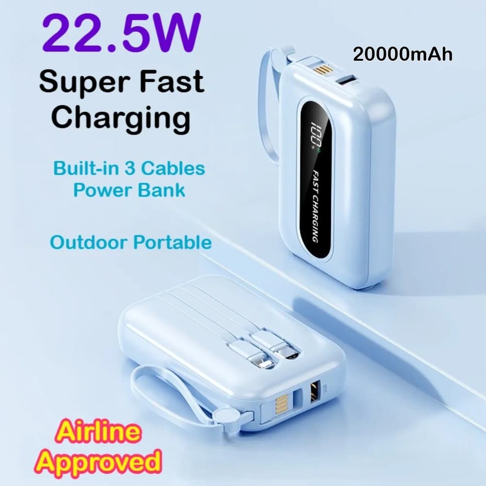 Power Bank da 20000 mAh, caricabatterie esterno portatile a ricarica rapida per telefoni Xiaomi, Huawei, Apple e Android