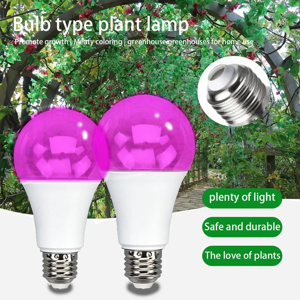 12W Full Spectrum E27 Lamps for Indoor Plants, Flowers, Seeds, greenhouses, 220V Hydroponic Growing