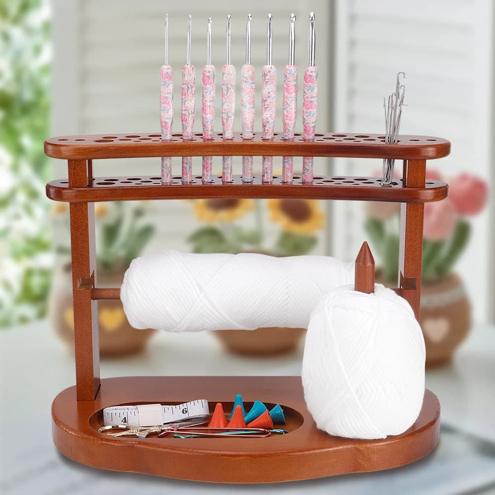 1 pz supporti per filati portatili per accessori per utensili all'uncinetto fai da te - supporti per avvolgitori a sfera rotanti fatti a mano con rack di stoccaggio