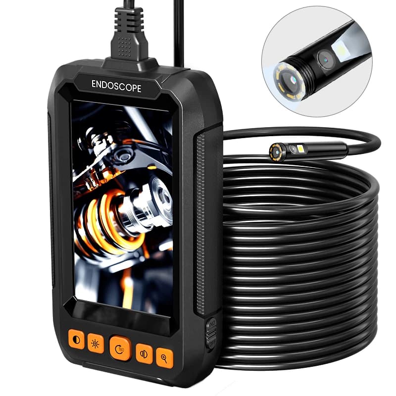 4.3'' IPS Screen Borescope Single&Dual Camera Options with 2-100m Rigid Cable Replaceable Design 8mm IP67 for Inspection Car
