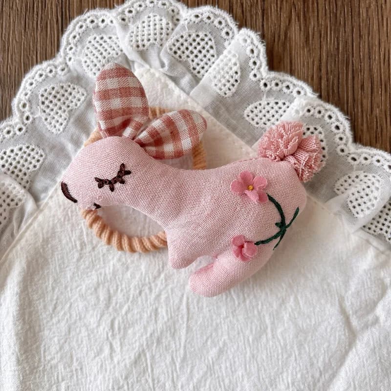 Set di capelli da coniglio per bambini 1pc clip in peluche 3D coreano e porta coda di cavallo accessori per capelli animali carini per regalo per ragazze
