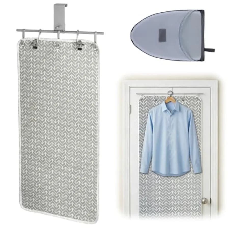 Stazione di Stiratura a Vapore da Appendere Sopra la Porta 38" x 19" con Guanto da Stiratura e Copertura 100% Cotone con Piastra in Alluminio