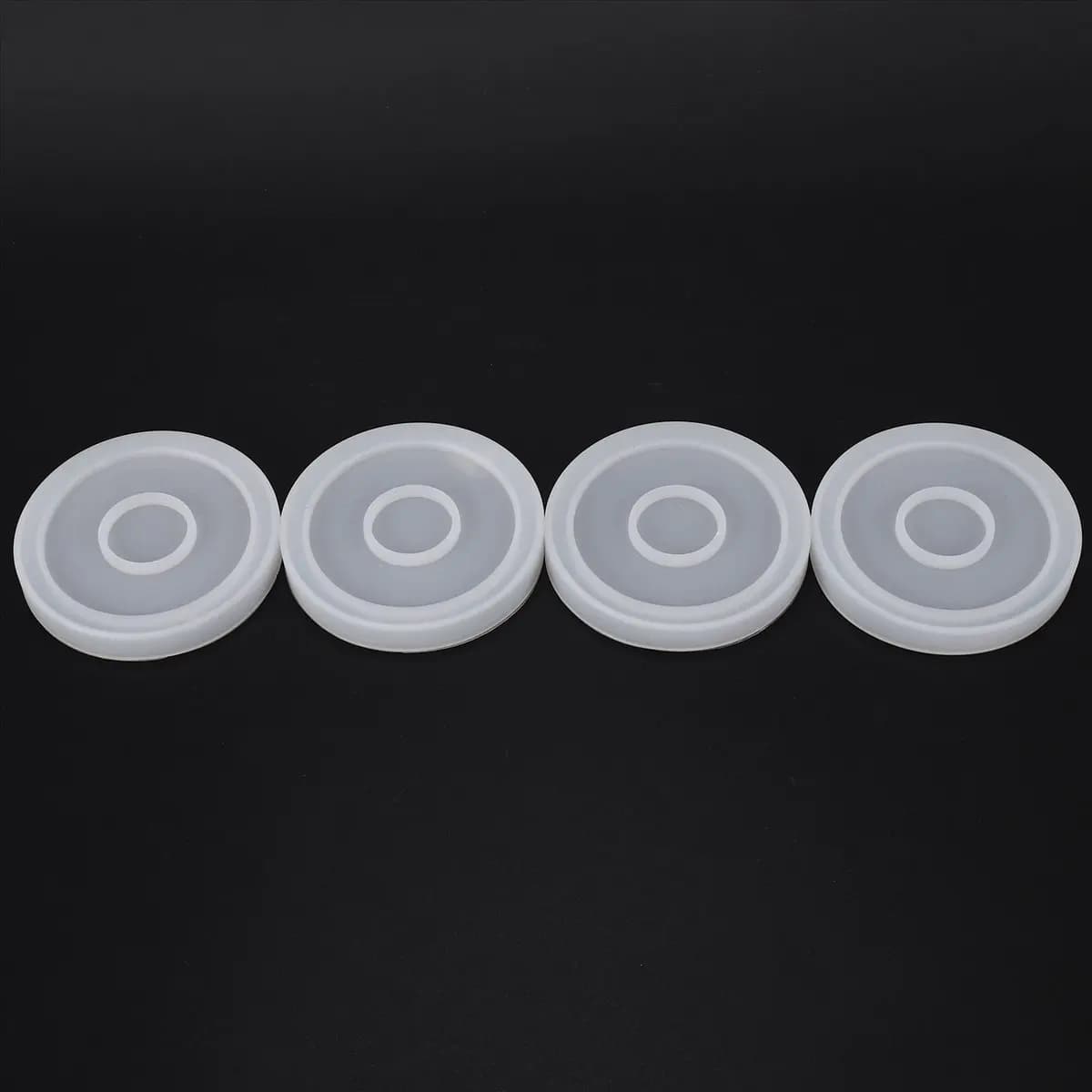 DT38 4 Pack Round Silicone Coaster Molds,Clear Epoxy Molds for Casting with Resin,Concrete,Cement and Polymer Clay
