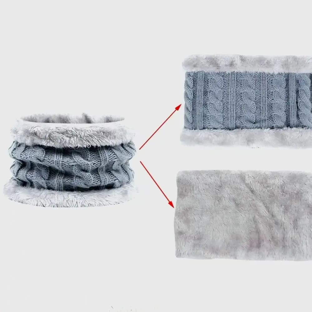 Set Cappello Sciarpa Guanti per Neonati Tinta Unita Antivento in Maglia con Pompon Caldo e Spesso per l'Inverno