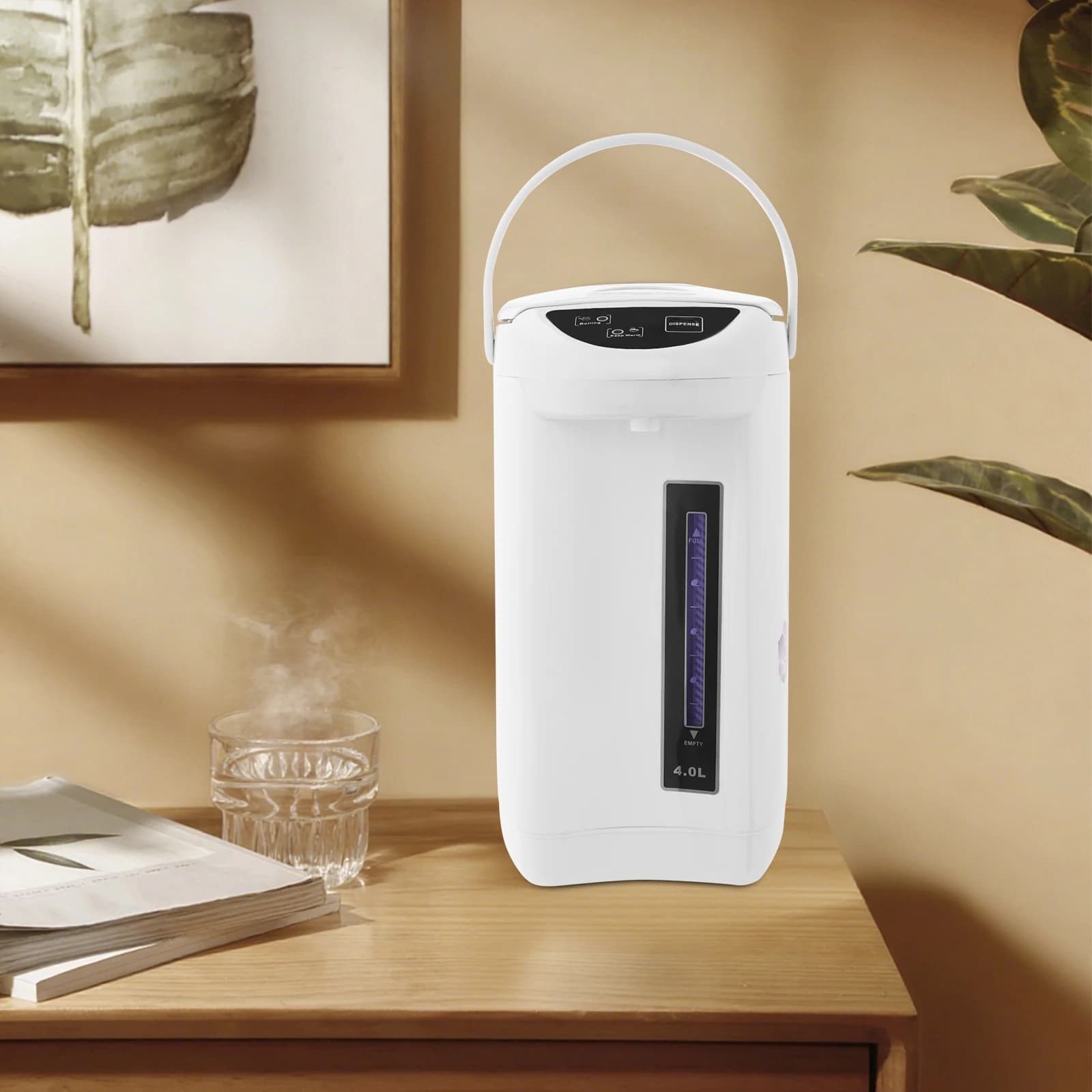 Bollitore elettrico da 110 V 4 L/135 once, 750 W, mantiene il calore per 24 ore, bottiglia d'acqua elettrica in acciaio inossidabile 304 per casa, ufficio, hotel, caffetteria, sala da tè