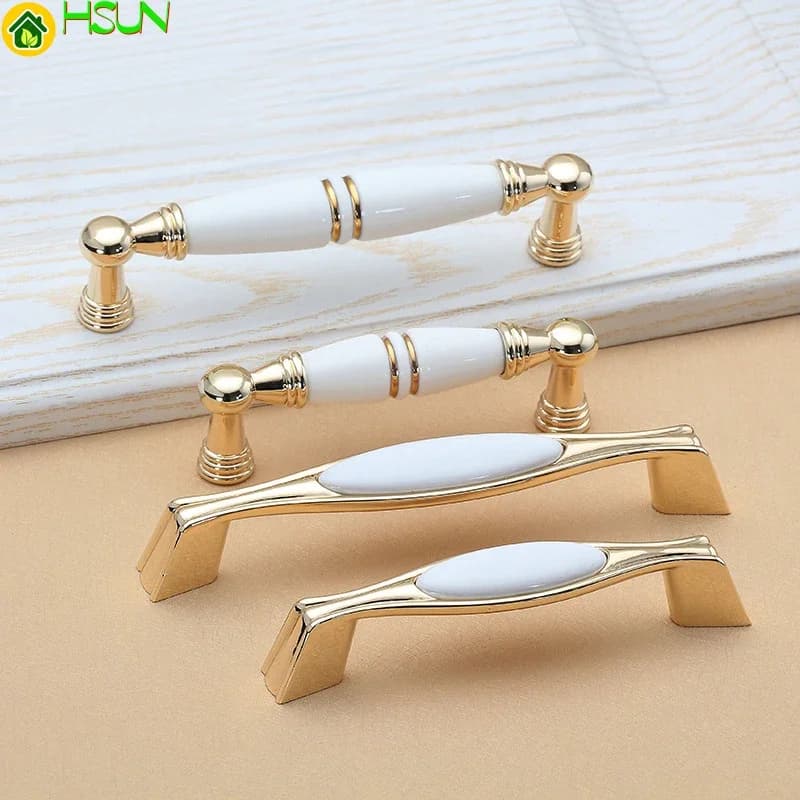 1 pz Mobili Manopola in oro Manopole e maniglie per mobili Maniglie da cucina semplici Maniglie per cassetti Maniglie per porte in oro CZ-0285