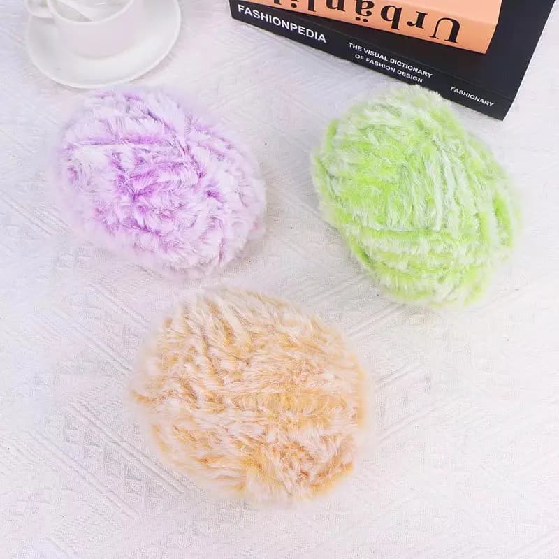 100g Crochet Alize Puffy Yarn Fake Mink Fur Coral Fleece for DIY Knitting Hat Scarf Hand-knitting Material Package