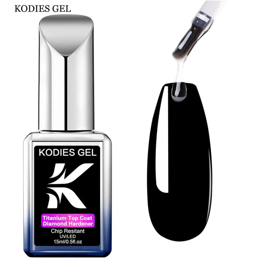 KODIES GEL Diamond Top Coat Gel UV Smalto per unghie Titanio Shine Finitura Sigillante per olio brillante Vernis Semi permanente Manicure Unghie artistiche