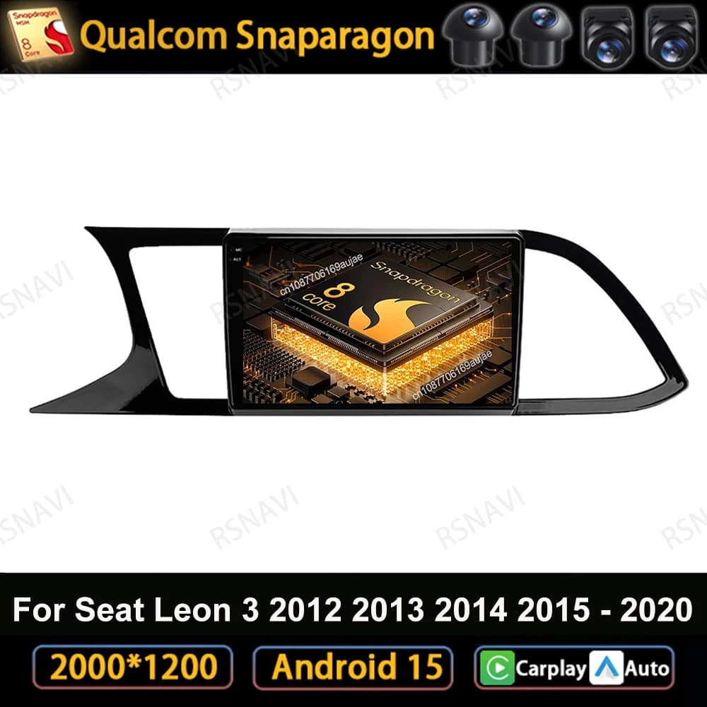 Autoradio Android 15 Per Seat Leon 3 2012 2013 2014 2015 - 2020 Viedo Navigation Reader Stereo 4G LTE GPS Qualcomm Autoradio DVD