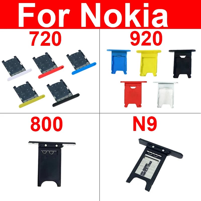 Supporto del vassoio della scheda SIM per Nokia Lumia 720 920 800 N9 Memoria Lettore di schede SIM Connettore Presa Adattatore Parti di ricambio