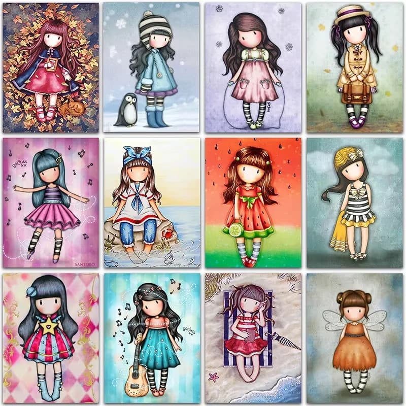 5D DIY Diamond Painting Kit Cartoon girl Princess Elves Angel Full Square&Round mosaic embroidery Cross stitch home decor Paint