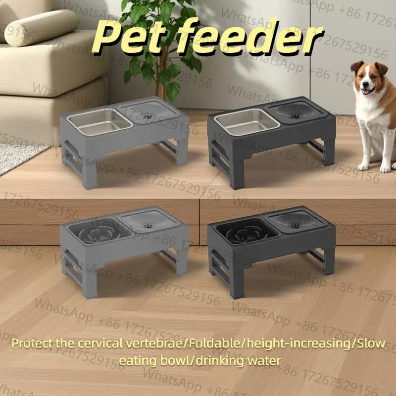 Applicable toNEW Pet Dog Bowl Water Feeding Bowls with Stand Container Puppy Adjustable Height Puppy Food Bowl for Small Dogs Ca