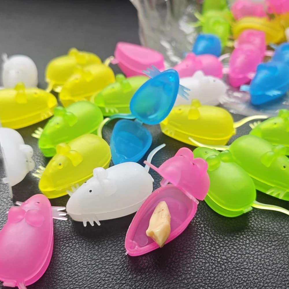 50 pz Carino Mini Forma di Mouse Denti Scatola di Immagazzinaggio Per Bambini bambino Primo Dente Contenitore Raccogliere Caso Dente Souvenir Clinica Regalo