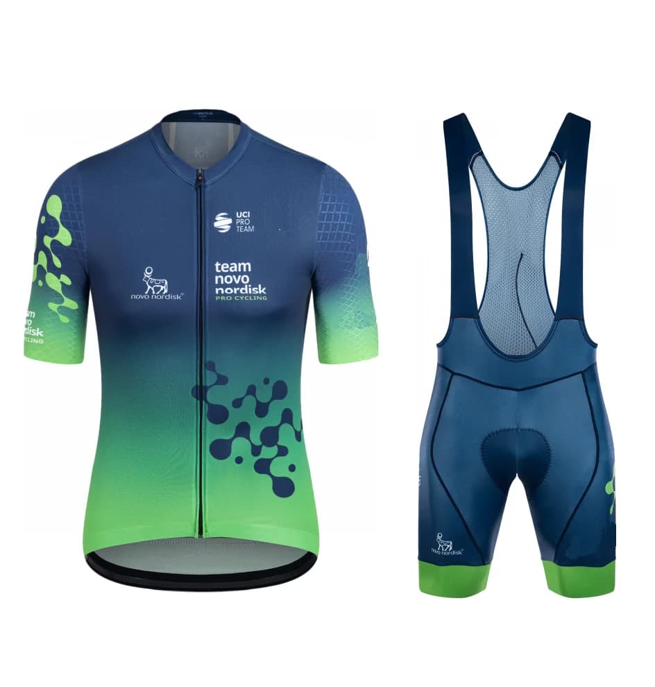 2025 NOVO NORDISK TEAM Men's cycling jersey Short sleeves Bike clothing with shorts with straps Ropa Cycling