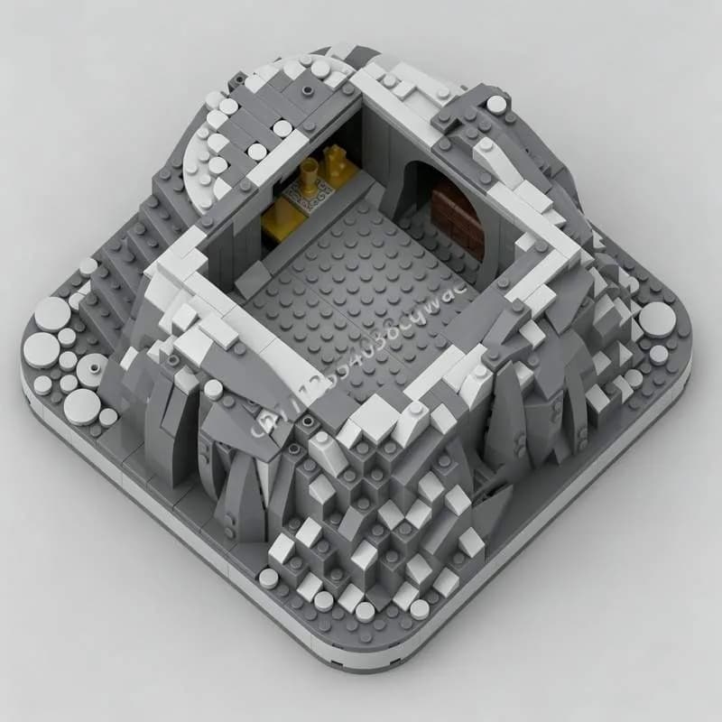 NEW 548PCS Rock Base Display Platform Building Blocks MOC Model Custom Puzzle DIY Creative Assembly Figure Holder Toy Collection