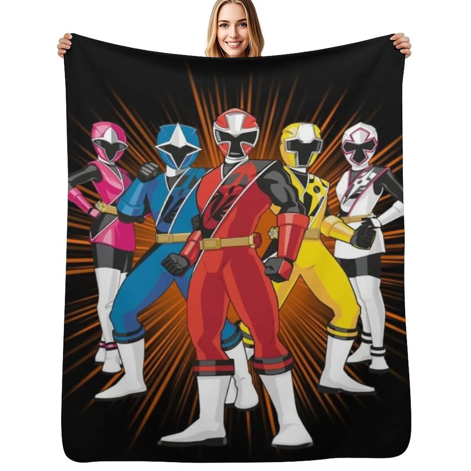 Ninja Ranger Throw Blanket Decoratives Polar manga blankets and throws Sleeping Bag Luxury St Blankets
