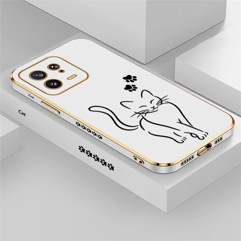 Black Cats Phone Case For Xiaomi 15 15T 14T 13T 12T 11 Pro 11T 10T 5G 9T Lite Lens Protect Plating Silicone Soft Back Cover Etui