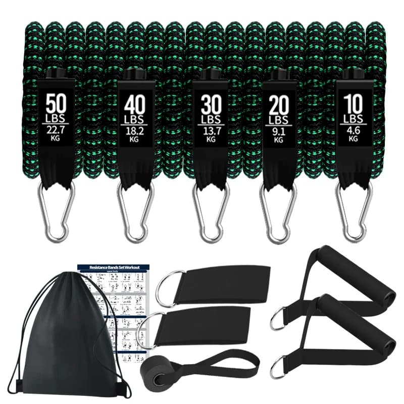 12 pezzi/set corda da tirare, fasce di resistenza, attrezzature per il fitness portatili, cinturino alla caviglia, espansore toracico, fascia elastica per esercizi Yoga Sport