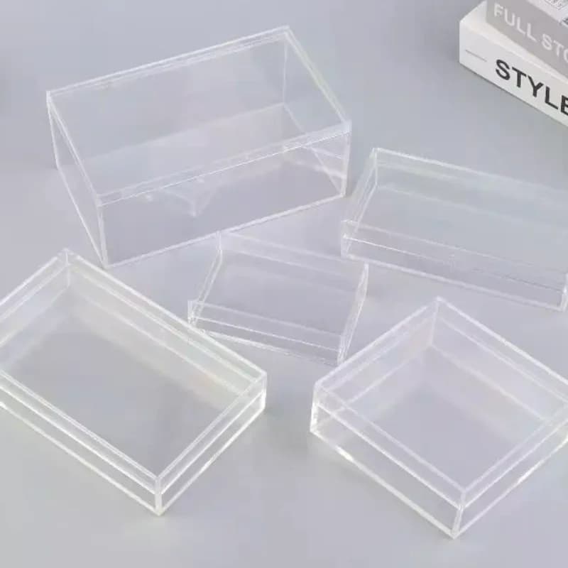 New Thickened Rectangular Acrylic Storage Box High Transparency Food Gift Packaging Plant Landscaping Transparent Box