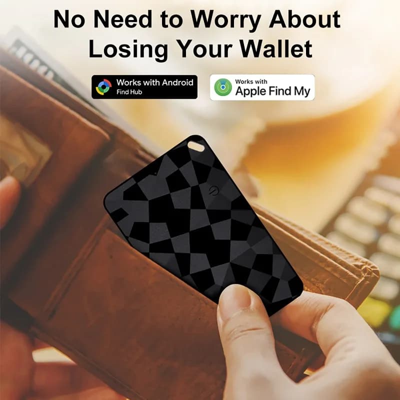 Localizzatore di Portafogli Wireless Ricaricabile per Sistemi Android o iOS, Tracker Ultra-sottile Anti-smarrimento per Carte e Smartcard