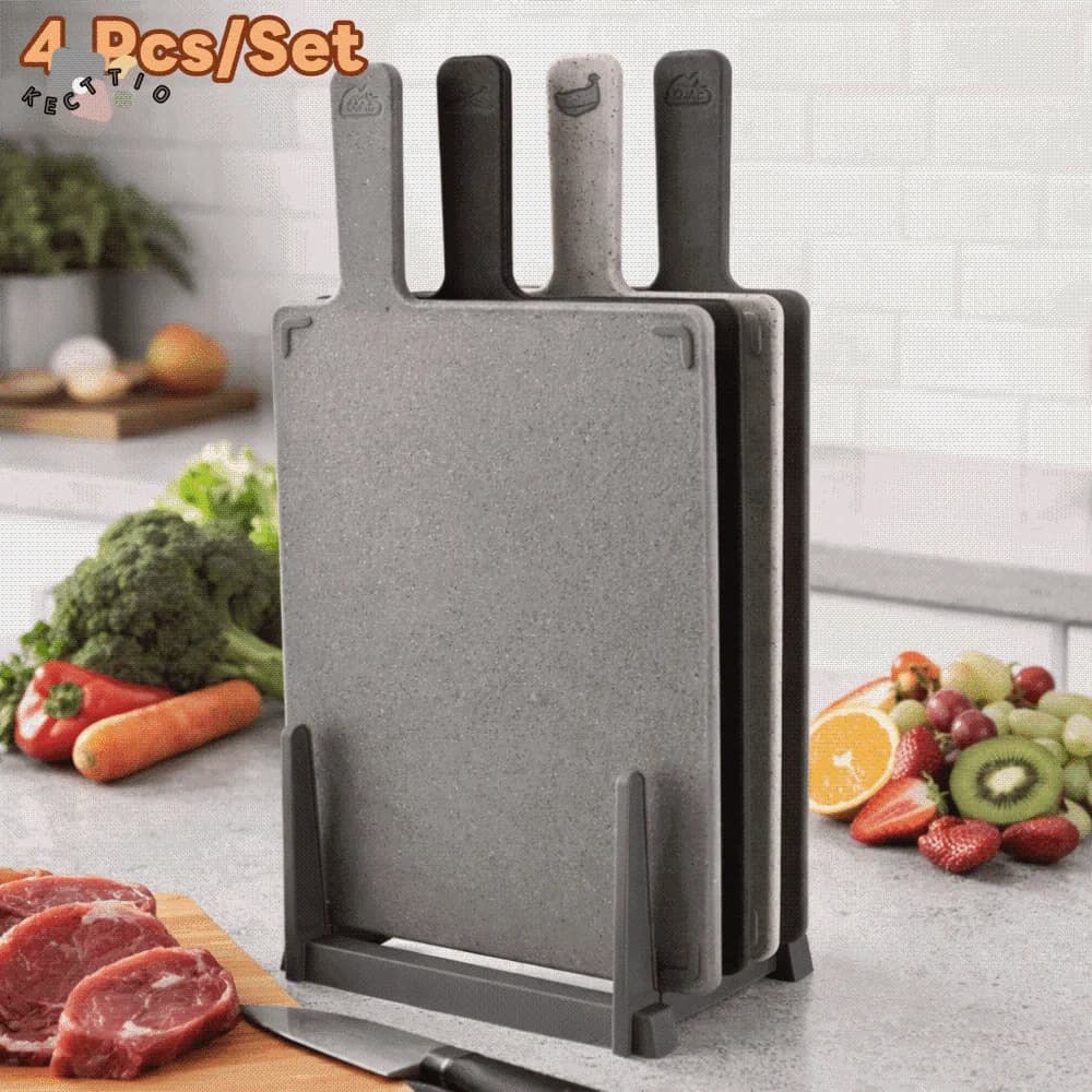 Set of 4 Plastic Sizes with Support, Crepe Resistant, Classified, with Anti-slip Exterior Handle