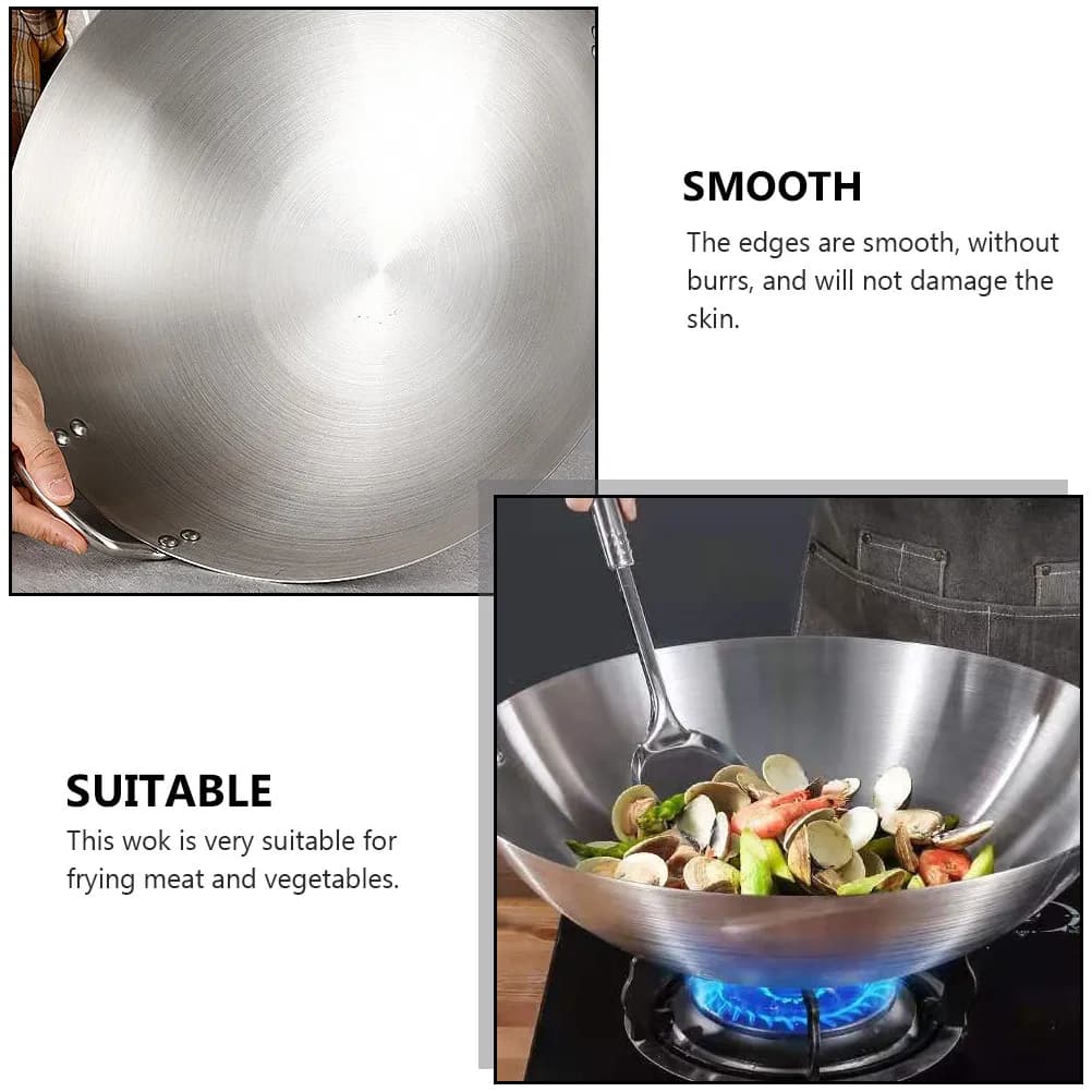 Stainless steel pot, wok, stainless steel pan with lid