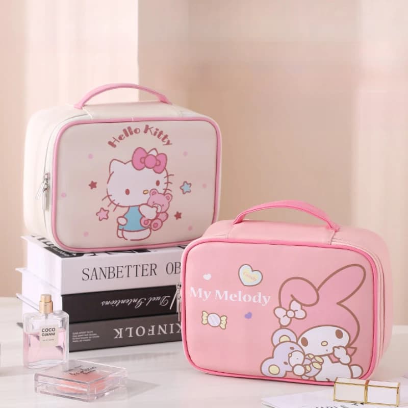 Hello Kitty Kuromi makeup bag, large capacity detachable travel organizer, cosmetic organizer.