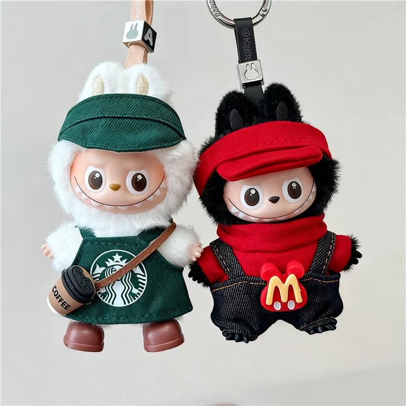 4.0 The Monsters Pin Love Series Per Labubu Doll Abbigliamento da lavoro Fast Food Patatine fritte Abiti Cosplay Moda Caffè Ropa Abbigliamento